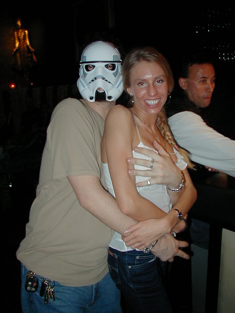 The owner Jeff converted to the Dark Side, and he's Boob Grabbing his own 